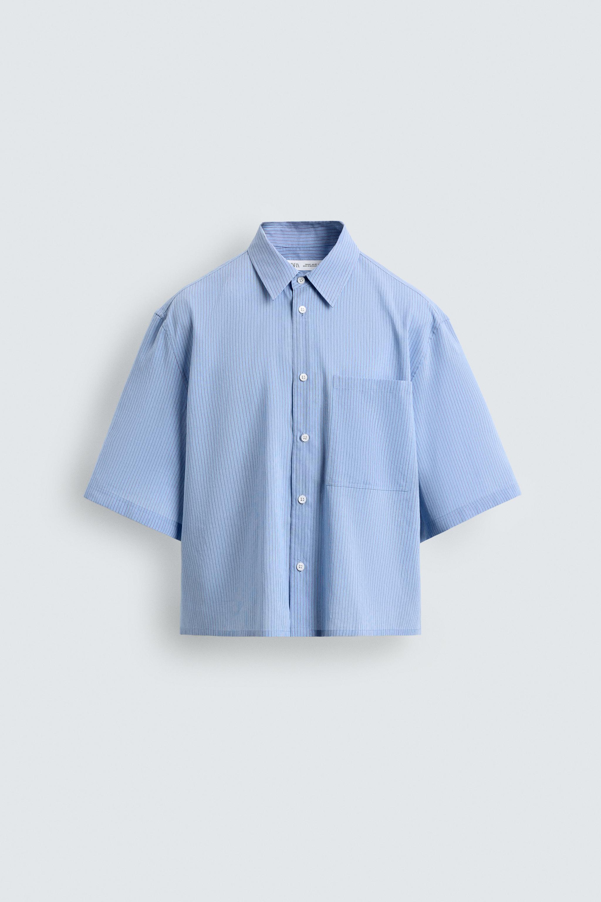 CHEMISE COURTE AJUSTÉE À CARREAUX